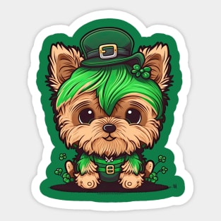 Yorkshire Terrier St. Patrick's Day Sticker